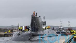 Submarine HMS Anson makes maiden journey