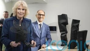 Queen Consort ‘fascinated’ by cactus and banana peel shoes at Jimmy Choo academy