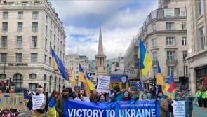 Pro-Ukraine group clashes with activists urging UK to stop supplying weapons