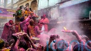 Indians celebrate Holi, the Hindu festival of colour