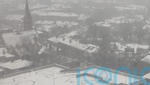 Hospital visitors spot giant ‘get well soon’ message in snow on car park roof