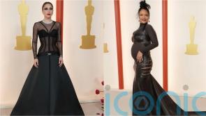 Lady Gaga and pregnant Rihanna among stars in elegant black at the 2023 Oscars