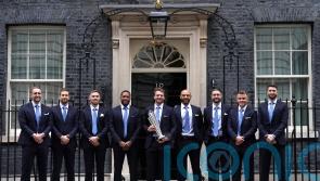 Rishi Sunak plays garden cricket with England T20 World Cup winners