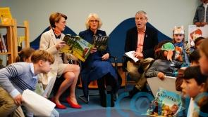 Camilla sketches Gruffalo under watchful eye of illustrator Axel Scheffler