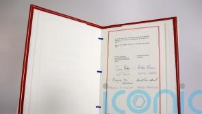 Good Friday Agreement document goes on display in Belfast