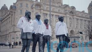 The Beatles Statue dressed in Ukrainian clothing ahead of Eurovision