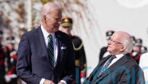 Biden greeted by Irish President as day of ceremony in Dublin begins