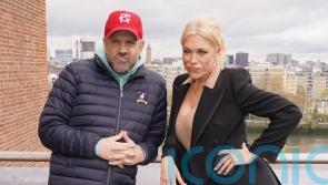 Jason Sudeikis and Hannah Waddingham in good spirits promoting Ted Lasso series