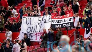 Man Utd fans stage protest against Glazers before and during Aston Villa match