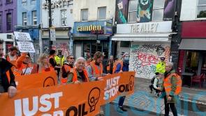 Angry passer-by shoves Just Stop Oil activist on to ground in central London