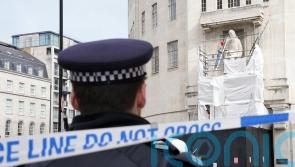 Man arrested after attack on statue at BBC HQ with hammer and chisel