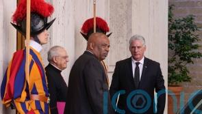Convalescing Pope holds talks with Cuba’s president at Vatican
