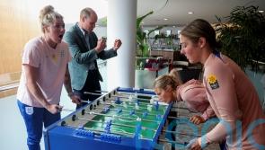 William visits St George’s Park to wish England Women good luck at World Cup