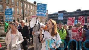 Anti-war protest outside major security forum in Dublin