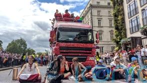Just Stop Oil protesters disrupt London Pride over ‘high-polluting’ sponsors
