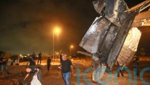 Israeli air force attacks Syria and Syrian missile explodes over northern Israel