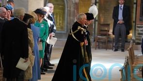 Environmental message as Charles presented with Honours of Scotland