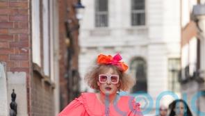 Sir Grayson Perry dons neon, tiered baby-doll dress for Spectator summer party