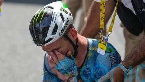 Mark Cavendish’s Tour de France record attempt ends with stage eight crash