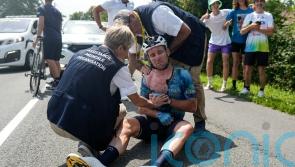Mark Cavendish’s Tour de France record attempt ends with stage eight crash