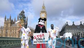 Comedian Dom Joly leads Westminster protest against Illegal Migration Bill