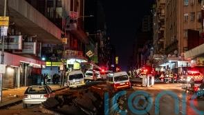 Suspected underground gas explosion rips open roads in Johannesburg