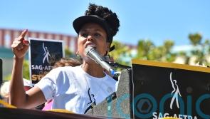 Kerry Washington and Martin Sheen speak at rally for Hollywood strikers