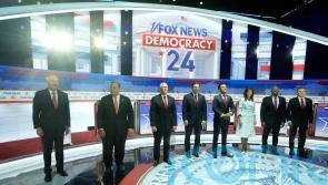 Republican presidential candidates do battle as Trump skips first debate