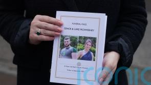 Town comes to standstill for funeral of brother and sister who died in crash