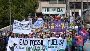 Climate campaigners march through Edinburgh urging transition from oil and gas