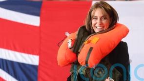 Kate surprised by inflating lifejacket during Royal Navy air base visit