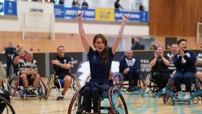 Wheelchair rugby ‘natural’ Kate scores conversion in front of World Cup winners