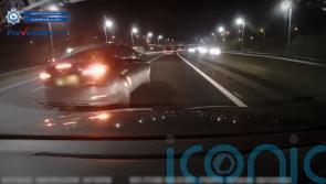 Video shows driver losing control and swerving across M25 before crashing twice