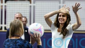 William and Kate go head-to-head in netball drill