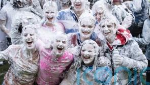 St Andrews students get in a lather as part of the university’s Raisin Week