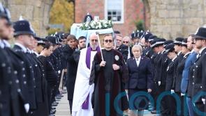 Funeral held for police officer who died after being hit by a train