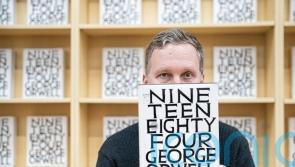Artist constructs Orwell’s Nineteen Eighty-Four from pulped Dan Brown books