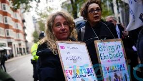 Protesters call on Suella Braverman to stop ‘stirring up hatred and fear’