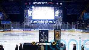 Ice hockey fans pay tribute to Nottingham Panthers player Adam Johnson