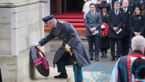King leads Remembrance Sunday service at Cenotaph