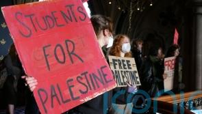 Students stage sit-in urging university chiefs to drop arms investments
