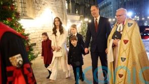 William and Kate joined by their children at carol service