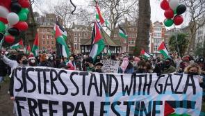 Pro-Palestinian protesters march on London’s Oxford Street