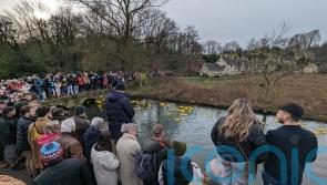 3,000 rubber ducks take to river in Cotswolds village for annual race