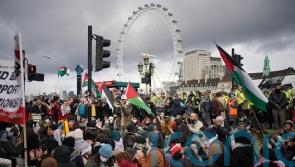 Pro-Palestinian protesters stage sit-in at Westminster Bridge