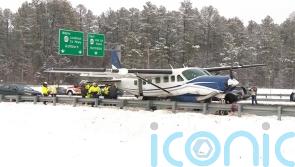 Plane makes emergency landing on road in US