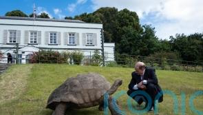 Duke of Edinburgh meets oldest living land animal – Jonathan the tortoise