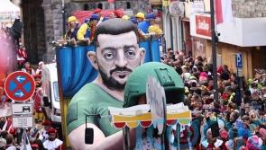 Huge satirical models of Trump, Putin and Zelensky at German carnival parades