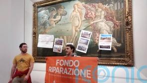 Climate activists target Botticelli&rsquo;s Birth Of Venus in Florence&rsquo;s Uffizi Gallery