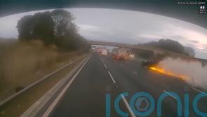 Video captures moment drink driver caused motorway crash